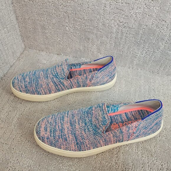 ROTHY'S The Sneaker Women's Size 9 Turquoise Melange Slip On Textile Flat Shoe - Picture 9 of 12